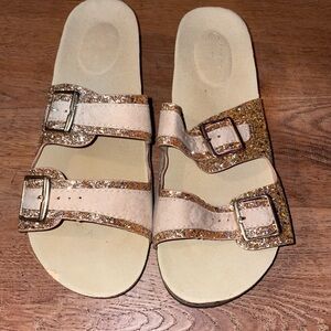 Women Glitter Buckle Sandals